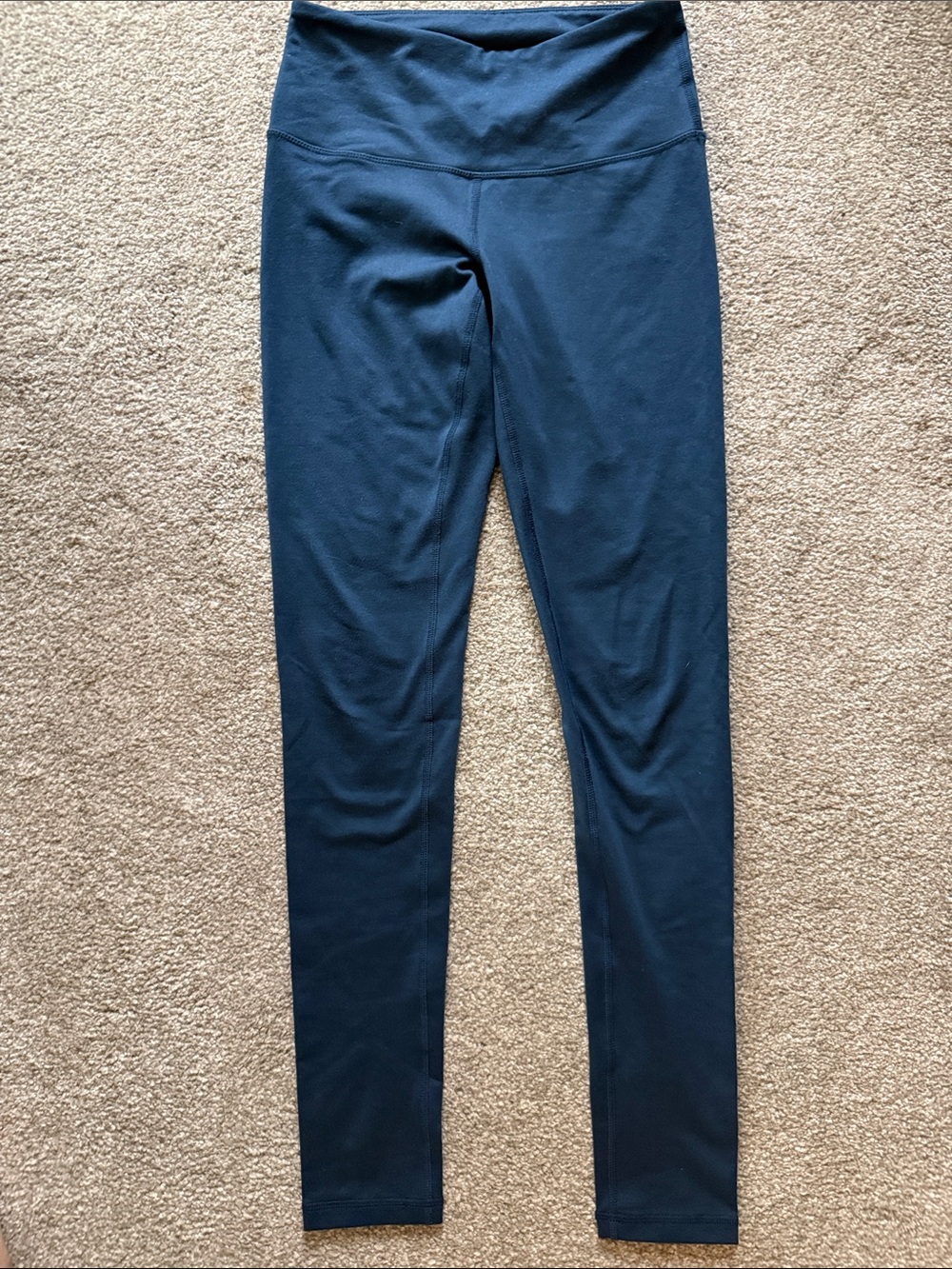 High-Waist Full-Length Athletic Leggings - Dark blue